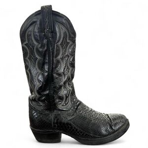 Mens Tony Lama Vintage Python Black Cowboy Boots 9.5 D